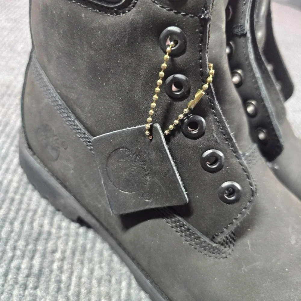 Timberland Boots Mens‎ Size 10.5M Black Leather Combat Lace Up Work Boot 10661